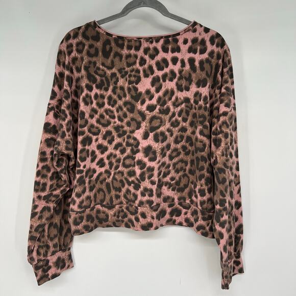 Wiya Italy Leopard Print Pullover Sweatshirt Women's One Size - Picture 2 of 8